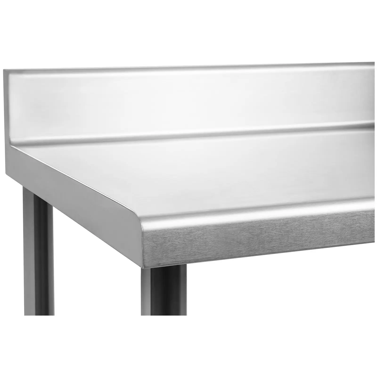 Stålbord med bagkant - 100 x 60 cm – 114 kg