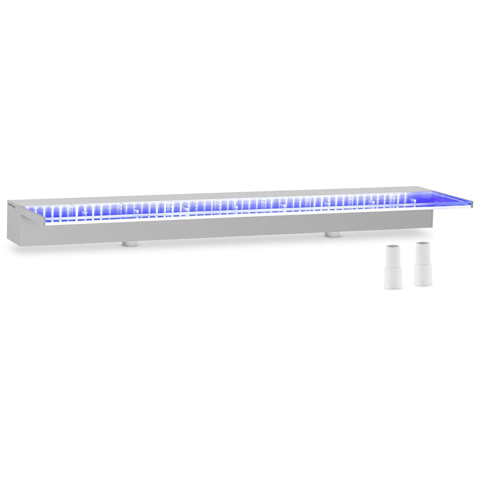 Vandfald til havedam - 90 cm - LED - blåt - 135 mm vandudløb