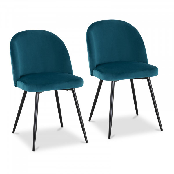 Brugt Spisebordsstole - 2 stk. - maks. 150 kg - sæde 48 x 41,5 cm - turkis