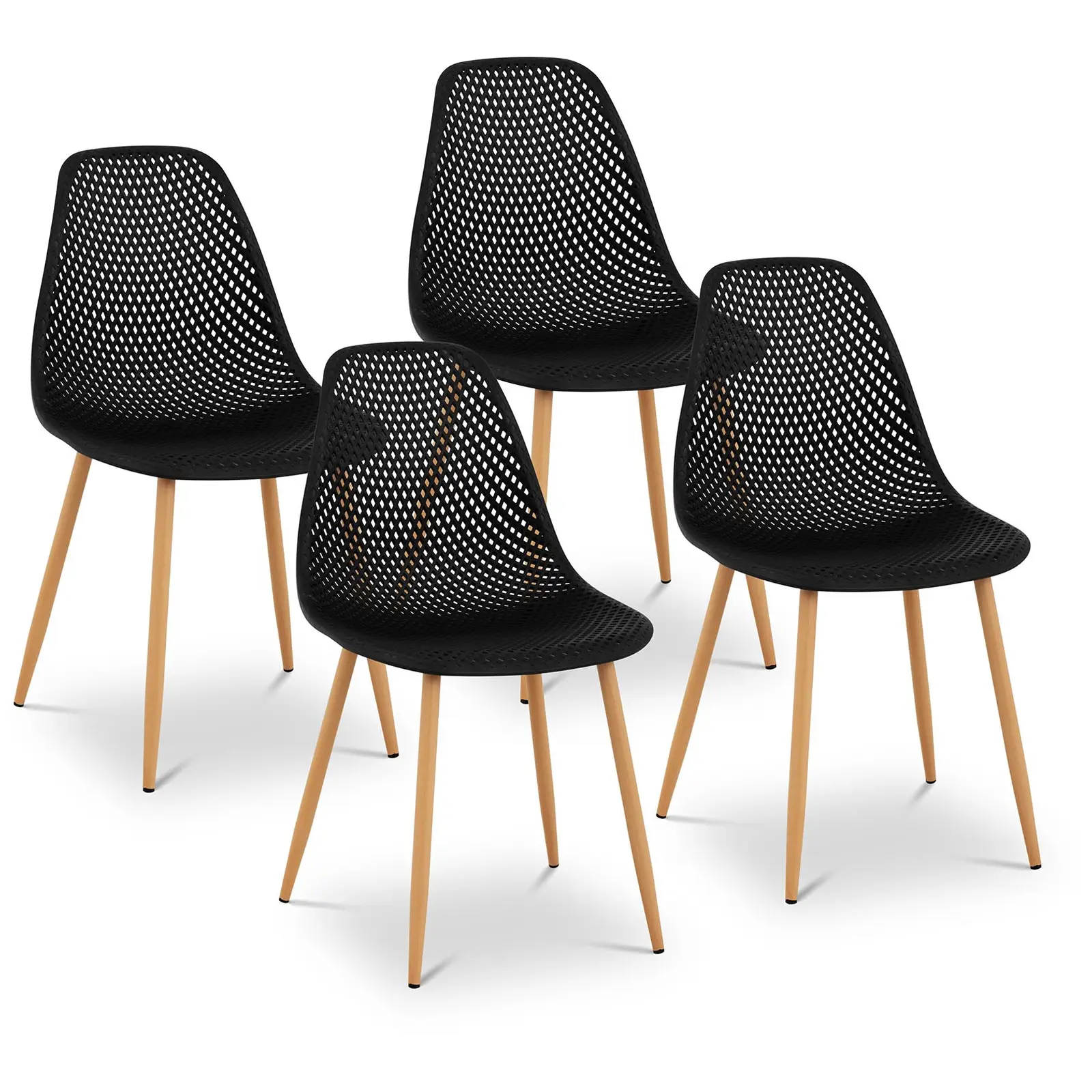 Spisebordsstole - 4 stk. - maks. 150 kg - sæde 52 x 46,5 cm - sorte
