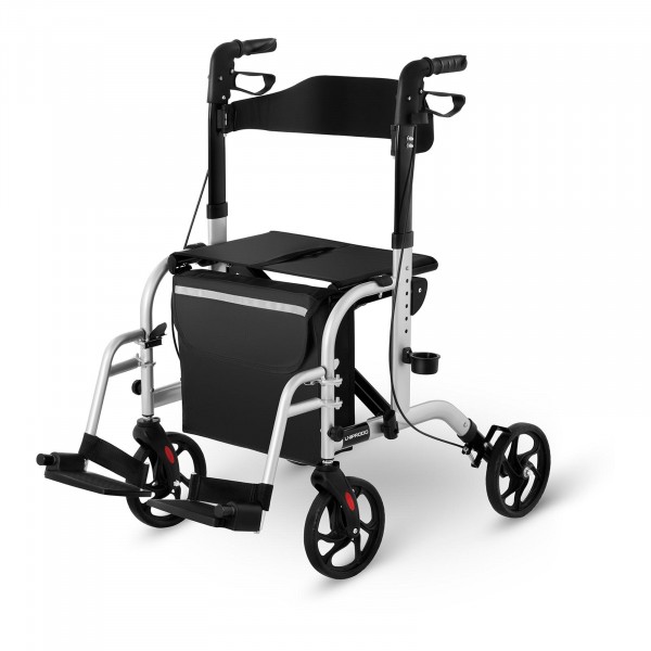 Brugt Rollator-kørestol 2-i-1 - sølv - 136 kg