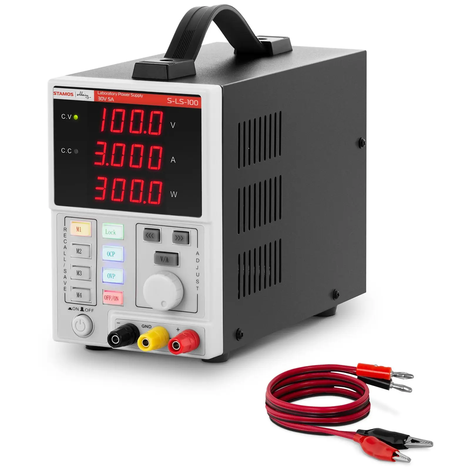 Strømforsyning - 0 - 100 V - 0 - 3 A DC - 300 W - 4-cifret LED-display
