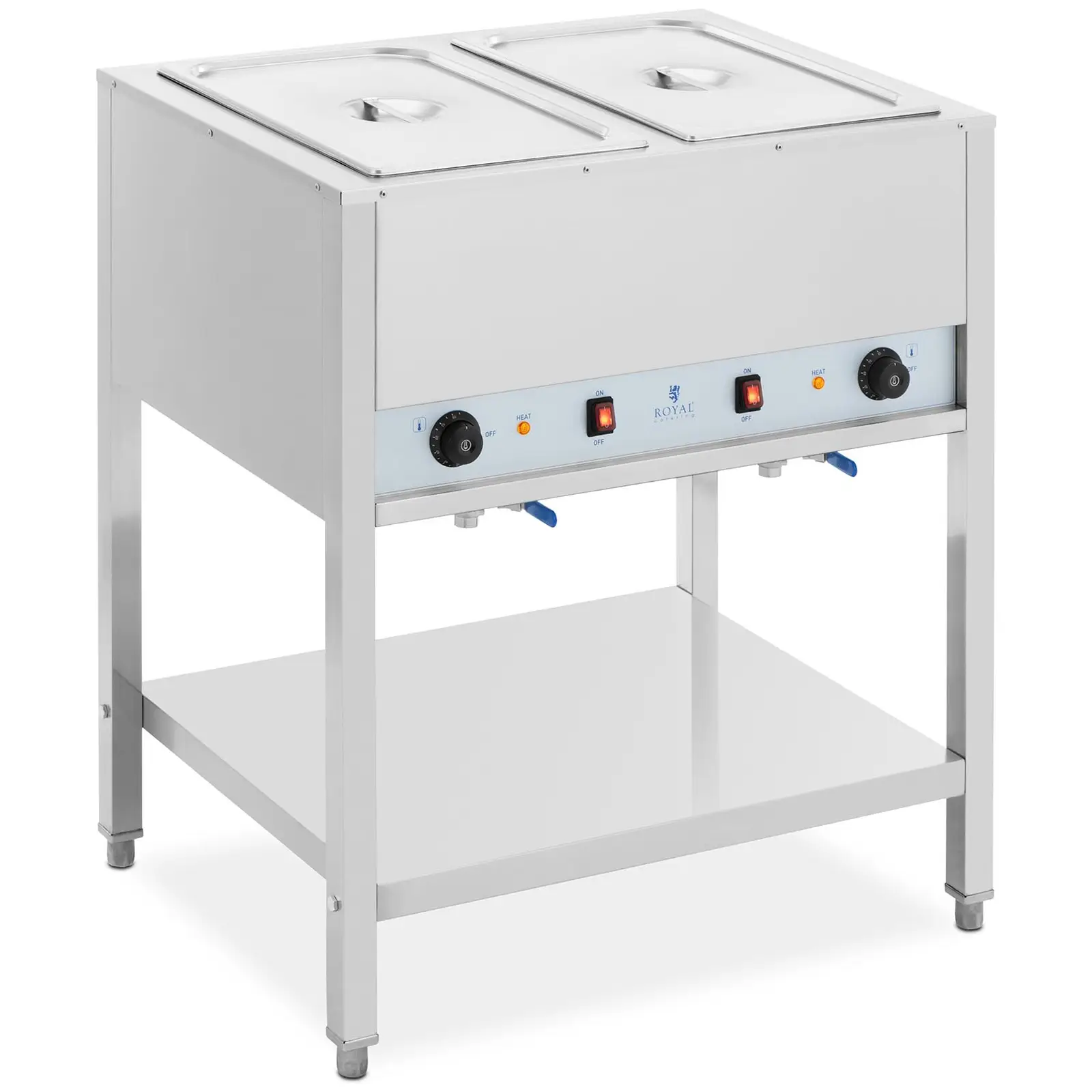 Bain Marie - 1265 W - 2 x GN 1/1 - med bord - Royal Catering