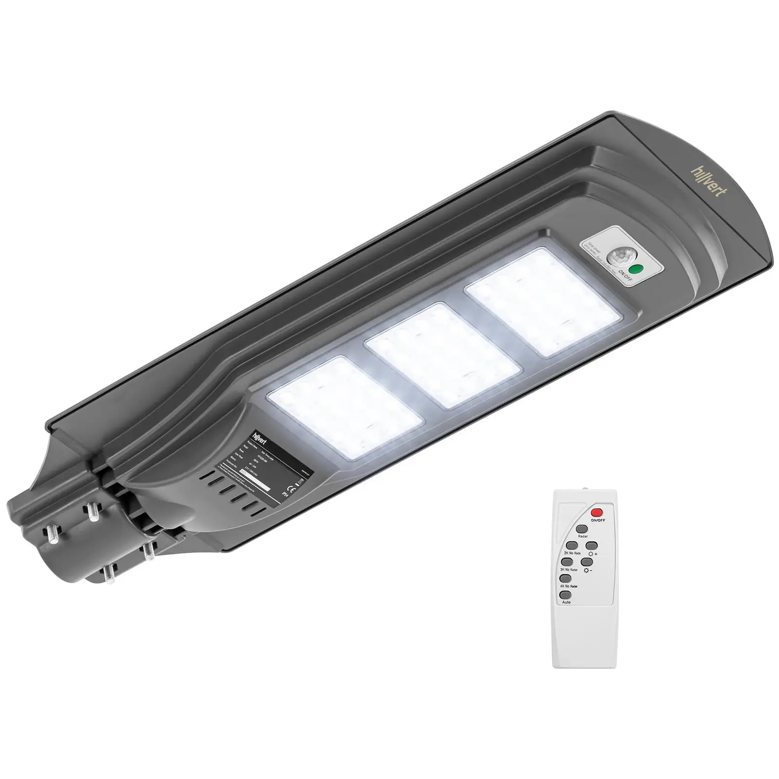 Solcellelampe udendørs - bevægelsessensor - 300 W - 6000 til 6500 K - 14 til 16 timer - IP54