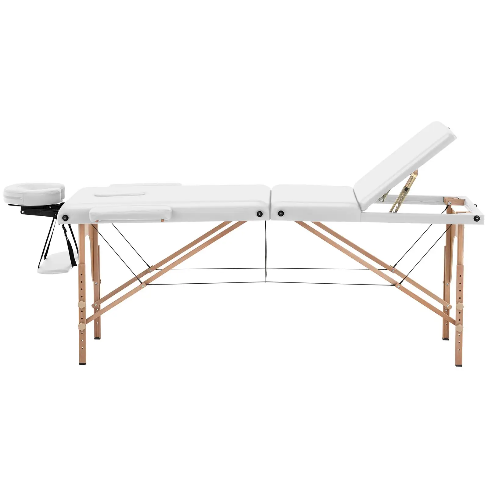 Massagebriks sammenklappelig - 70 cm bred - bøgetræ - hvid