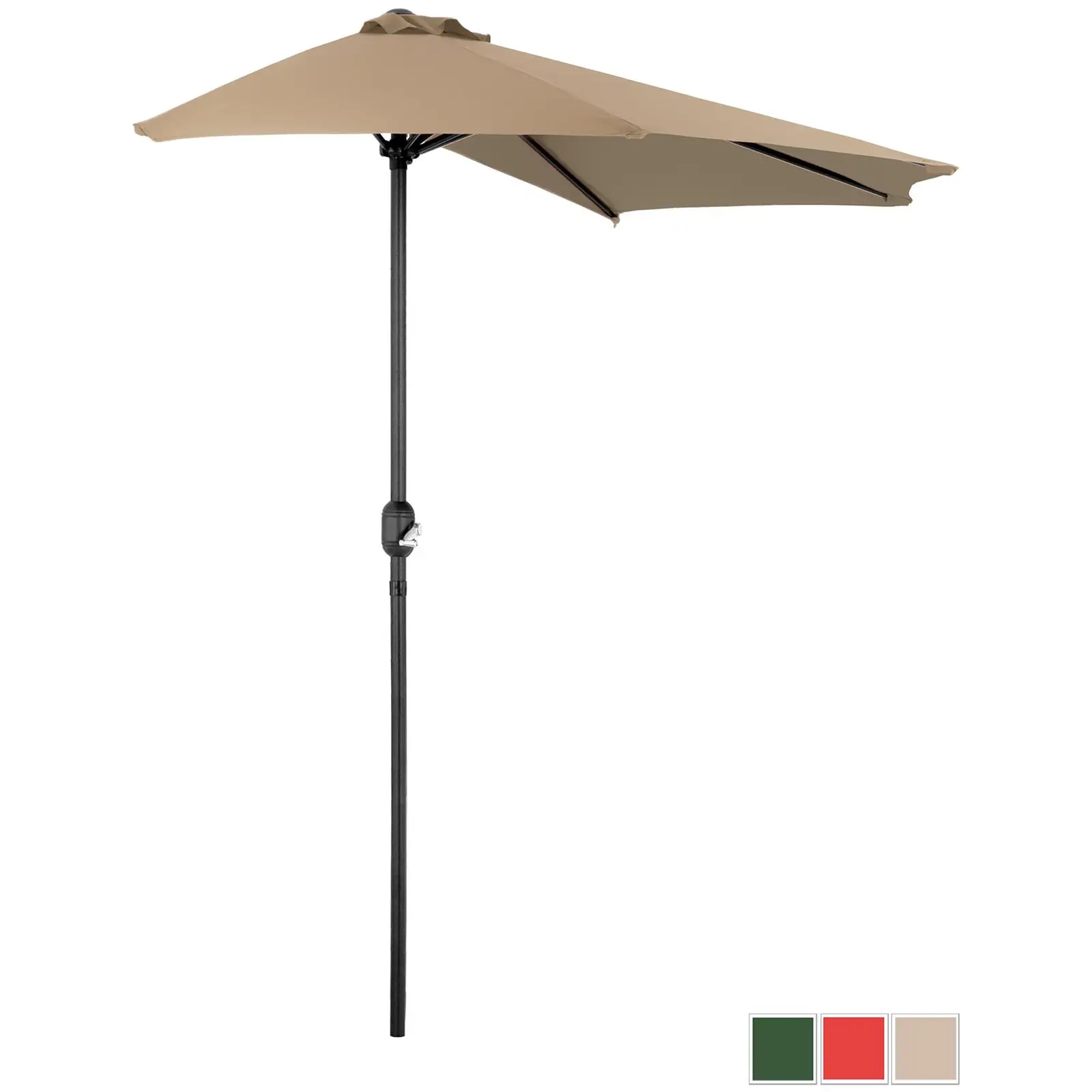 Halv parasol - flødefarvet - femkantet - 270 x 135 cm