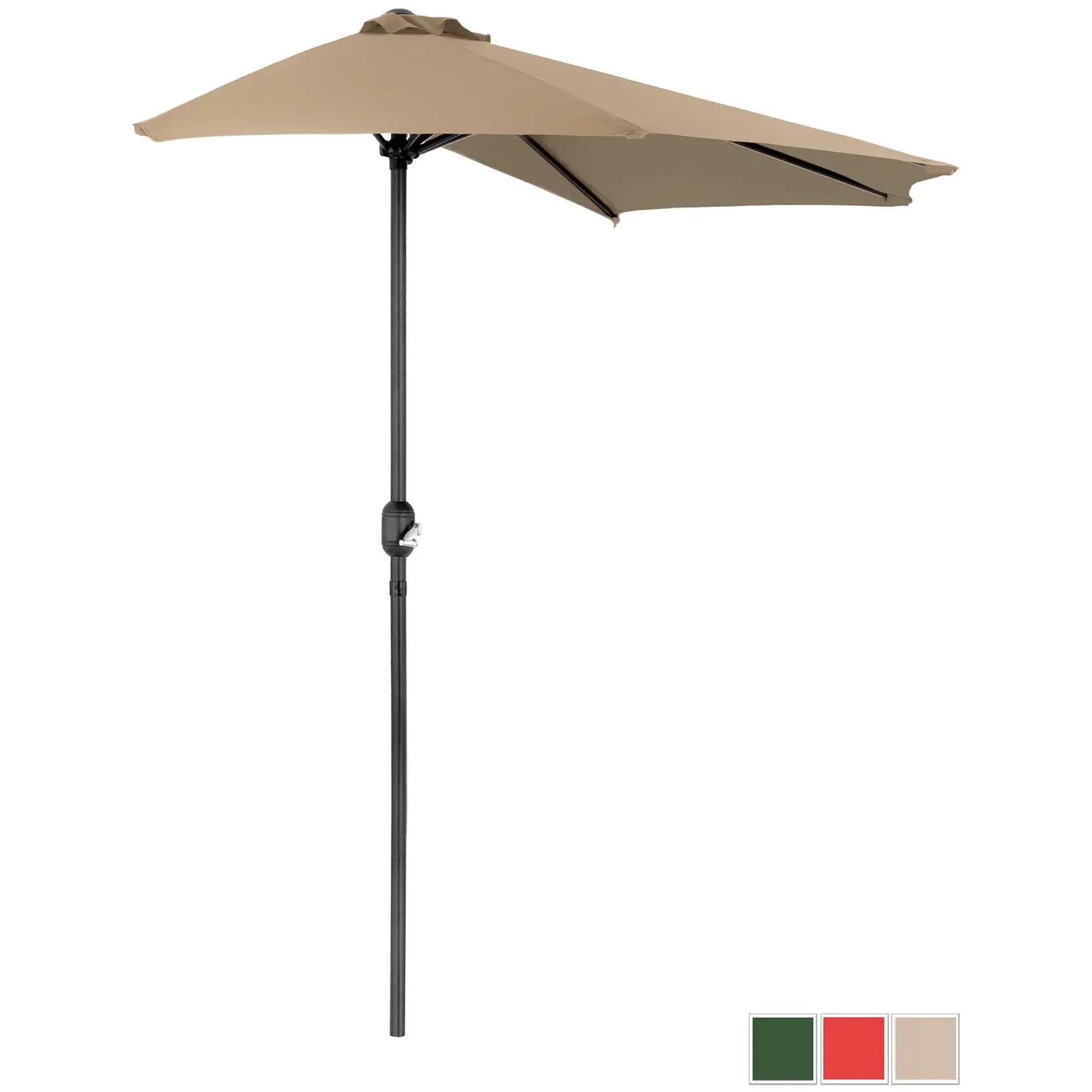 Halv parasol - taupe - femkantet - 270 x 135 cm