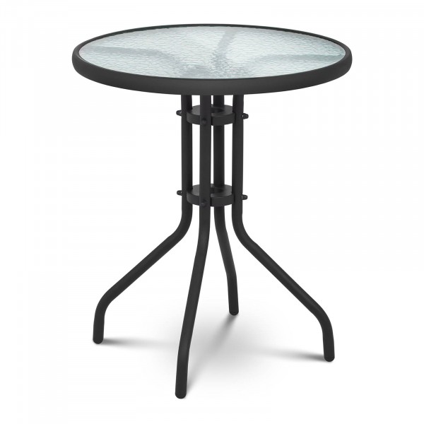 Brugt Glasbord rundt - Ø 60 cm - sort
