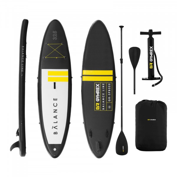 Brugt Paddle-board - 145 kg - sort/gul - sæt inkl. paddel og tilbehør