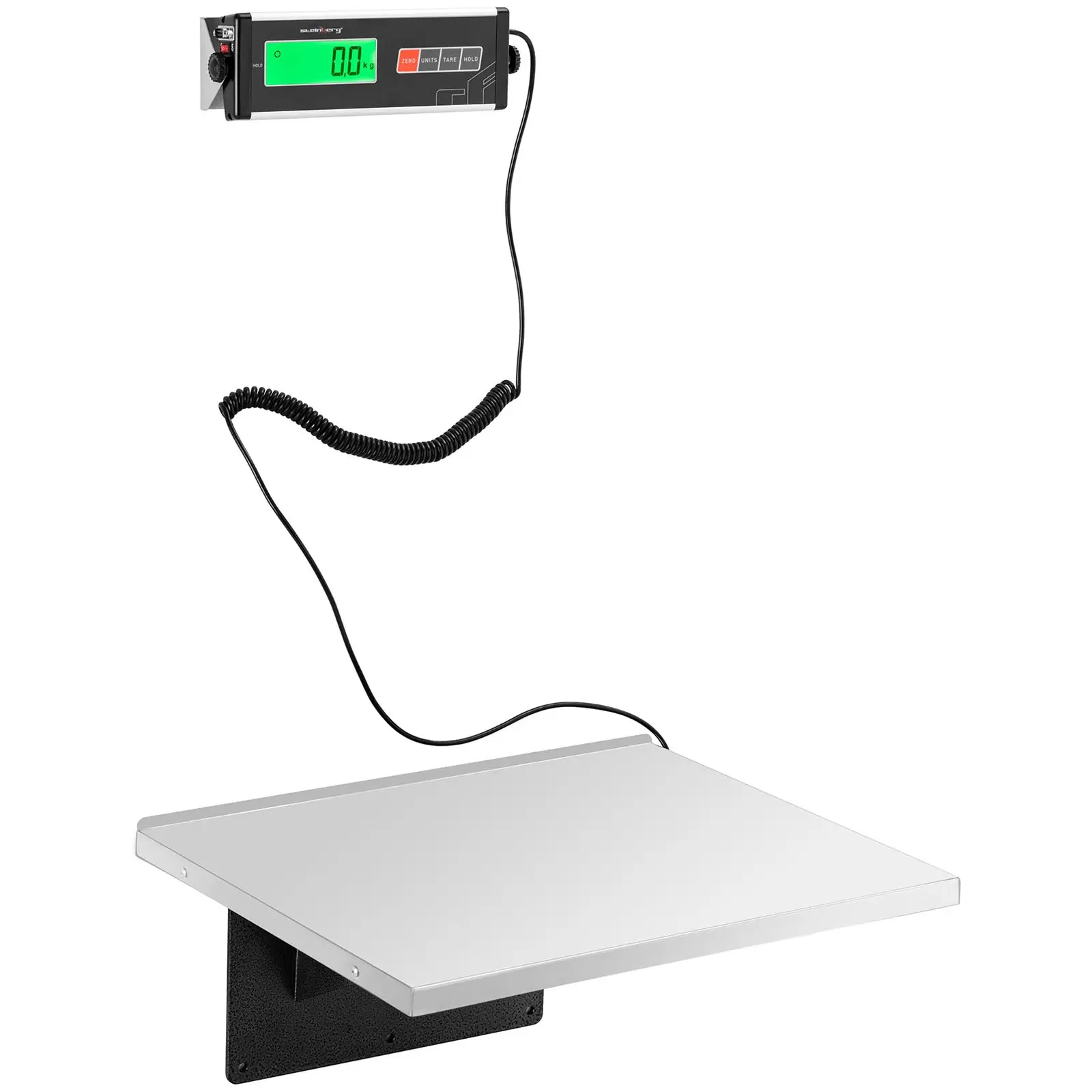 Væghængt vægt - klapbar - 300 kg / 100 g - 55 x 45 cm - eksternt LCD