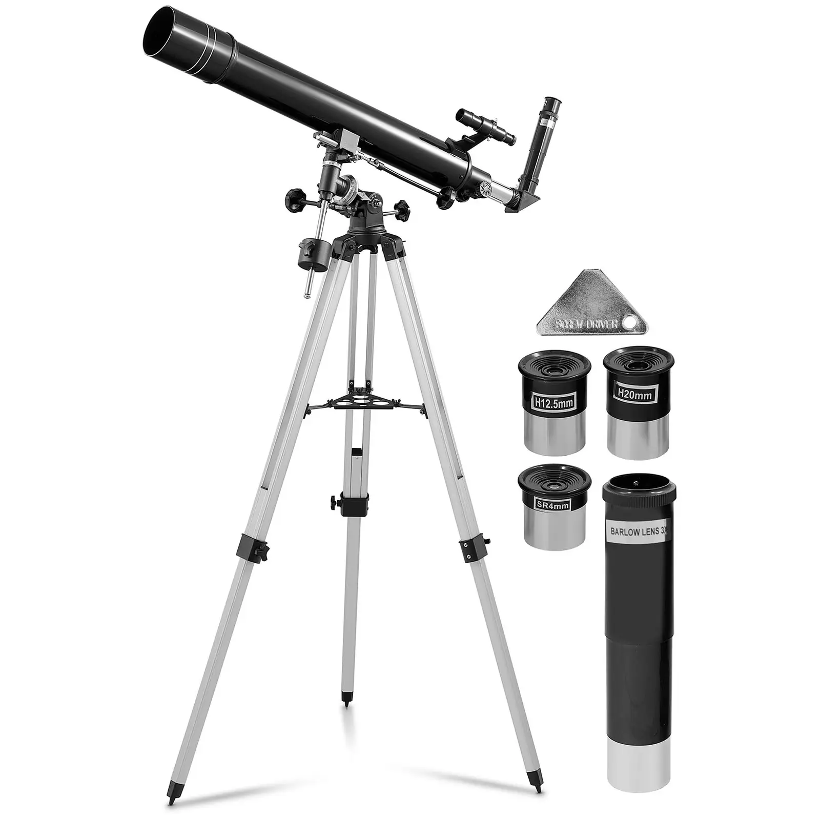 Teleskop - 80 mm objektiv - 900 mm brændvidde - inkl. stativ