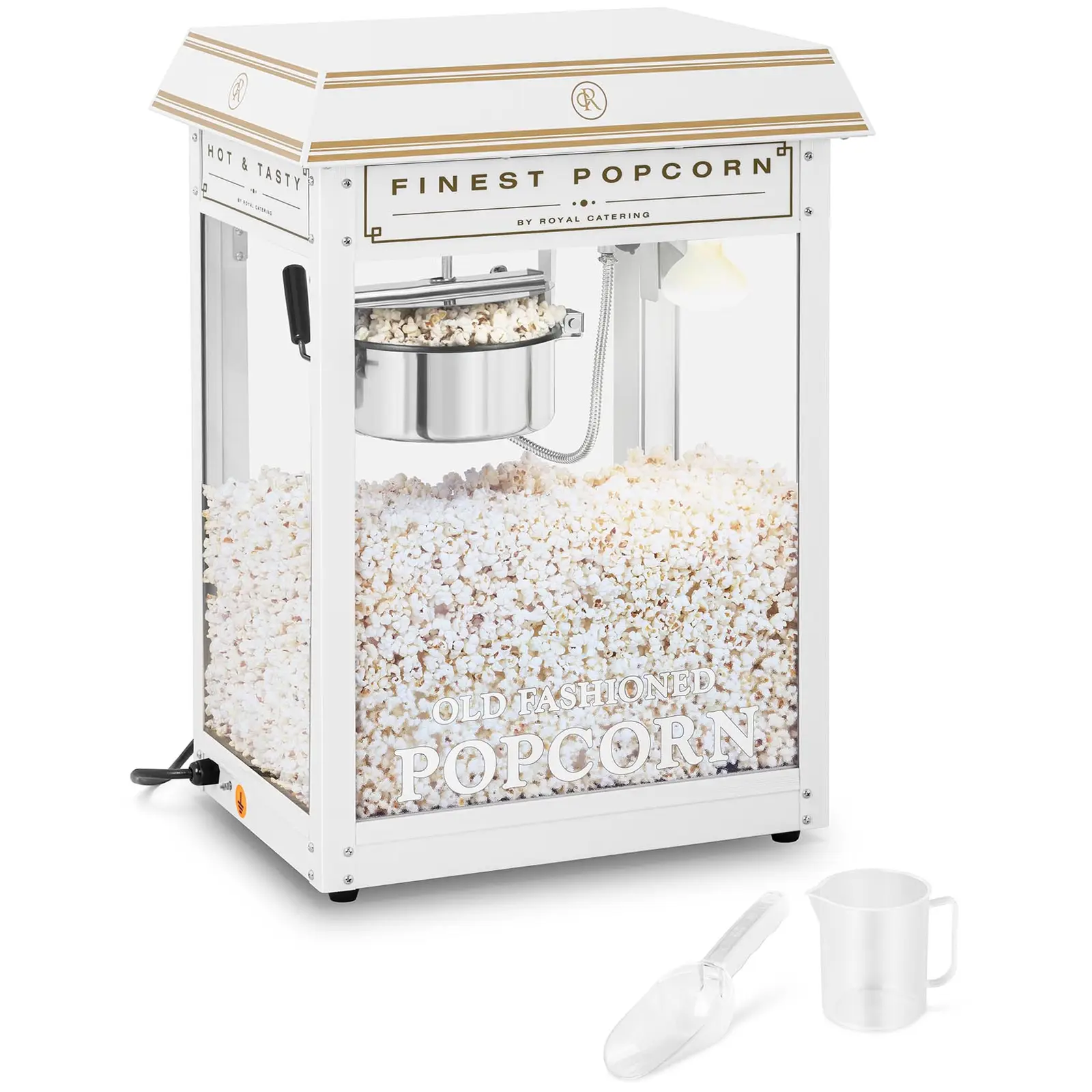 Popcornmaskine - hvid og guld